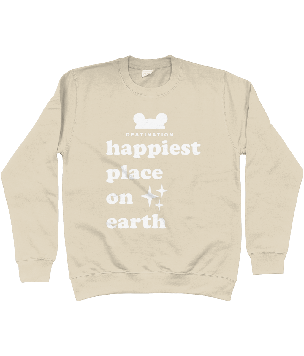 Nude Destination Happiest Place On Earth Travel Day Sweatshirt Unisex